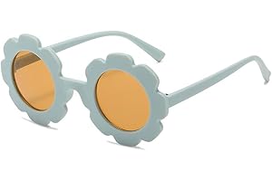 BOUACOUA Gafas de sol para niños Marco de Flores Round Lens Protección UV400 para Niños Niñas