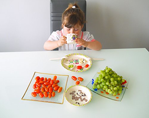 Aus diesen niedlichen Bambusgeschirr von Bebanino macht die Mahlzeit für Ihre Kinder Spaß! Ideal für die ersten selbständigen Häppchen, dass 5-teilige Bambus Geschirr Set ist aus biologisch abbaubaren Bambus hergestellt / Kinder-Baby Bambusgeschirr Set ist geruchs- und geschmacktsneutral Spülmaschinengeeignet und robust! Einfach ein farbenfroher Hingucker am Tisch. - 4