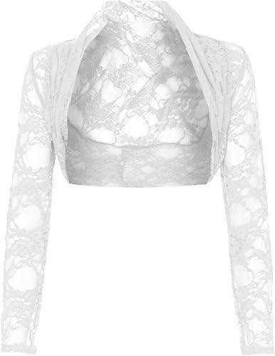 Womens Cropped Lace Shrug Ladies Bolero Plus Size Cardigan Top Size 8-26