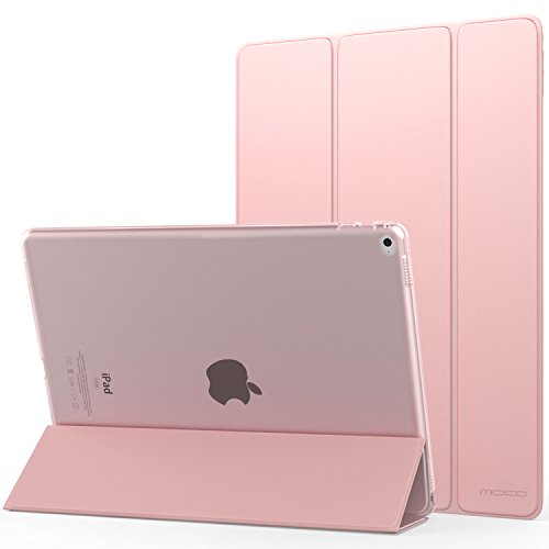MoKo Hülle für iPad Pro 12.9 - Ultra Lightweight Slim PU Leder Tasche Schutzhülle Schale Smart Shell Case mit Auto Schlaf / Wach Funktion und Standfunktion für Apple iPad Pro 12.9 Zoll Tablet, Rose Gold