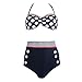 Vintage Retro High Waist Push Up Bandeau Bikini Swimwear Swimsuit Set