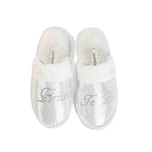 Zapatillas translúcidas de balnerio/'spa' de la futura novia para despedida de soltera. Babuchas con diamantes de imitación de estrás nupciales/viaje de novios, para hotel.