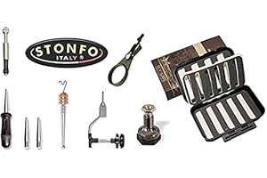 Stonfo Kit Pesca Mosca 6 Herramientas Montaje Deluxe + Caja Moscas Estanca