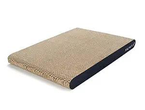 AMZNOVA Cat Scratching Pad, Cat Scratcher Cardboard, Scratch Lounge with Catnip, Wide, Textured Black(Upgraded)