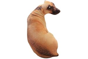 Fanuse 3D Cute Bend Dog Impreso Throw Pillow Animal Realista Cabeza de Perro Divertida Cosplay Ni？Os CojíN de Juguete Favorito para el Hogar