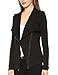 JOLLYCHIC Women's Solid Color Zip Closure Changeable Collar Long Sleeve Jacket Size 6 UK Black
