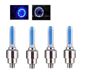 Wangsales Tyre Led Light Valve Cap Flashing With Motion Sensor Blue Set Of 4 Pcs for Car Motorcycles