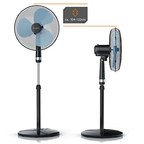 Brandson – Standventilator 40cm / Standlüfter | Standfuß höhenverstellbar | hoher Luftdurchsatz | 3 verschiedene Geschwindigkeitsstufen | Oszillationsfunktion ca. 80° | schwarz - 6