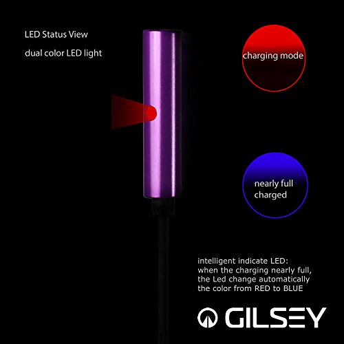 Gilsey Premium LED Magnet USB Ladekabel für Sony Xperia Z3 & Z3 Compact, Sony Xperia Z2 & Z2 Compact, Sony Xperia Z1 & Z1 Compact, Sony Xperia Z Ultra XL39h – Magnet Anschluss Adapter ? Violett - 7