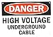 Produktbild qidushop Metall Schild Sprüche Legend Danger High Voltage Erdkabel Schwarz Rot auf weiß Wandschild Poster gardern Schild 18 x 25 cm