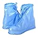 Produktbild Boburyl Schuh-Abdeckung Hoch Schlauch PVC wasserdichte Regen Überschuhe Unisex Wiederverwendbare Boot-Schutz mit Reißverschluss für Outdoor Blau 3