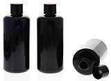 Größeneinheit: 200 ml Miron Violettglas Flasche 200 ml m. schwarzer Kappe Kosmetex Violett Glas Flasche Schraub-Verschluß, leer, 3× 200 ml