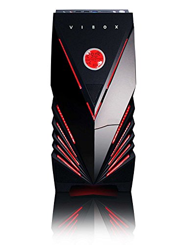 VIBOX Scope Komplett-PC Paket 11 Gaming PC – 3,9GHz AMD A4 Dual-Core APU, GT 710 GPU, preiswerte, Desktop Gamer Computer mit Spielgutschein, 19″ Monitor, Tastatur & Mouse Set (DE QWERTZ), Windows 10, Blau Innenbeleuchtung, lebenslange Garantie* (3,7GHz (3,9GHz Turbo) superschneller AMD A4-6300 Dual-Core-APU / CPU-Prozessor, Nvidia GeForce GT 710 1GB Grafikkarte GPU, 8GB DDR3 1600MHz RAM, 1TB (1000GB) SATA III HDD 7200rpm Festplatte, 400W 85+ Netzteil, Vibox blaues Gehäuse, FM2+ Mainboard) - 6
