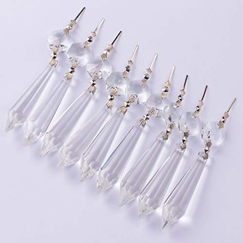 Manshui 20 Piezas Gota de Cristal K9 para la luz de Techo, lámpara y araña, Hermosa Rainbow Maker Suncatcher Prisma Adornos para Habitación, Bodas, Navidad, Fiestas (Clara, 55mm)