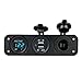 Produktbild autool Auto Dual USB Zigarettenanzünder Switch Panel, 12/24 V Schalter Panel Multifunktionale Rocker Switch Panel Kit LED-Hintergrundbeleuchtung Voltmeter 3,1 A Steckdose Universal Ausstattung