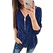 Produktbild KingProst-Herbst Langarmshirt Damen V Ausschnitt Oberteil Elegant Spitze Top Blusen Langarm Locker Hemd Tunika Mit ReißVerschluss Gürtel