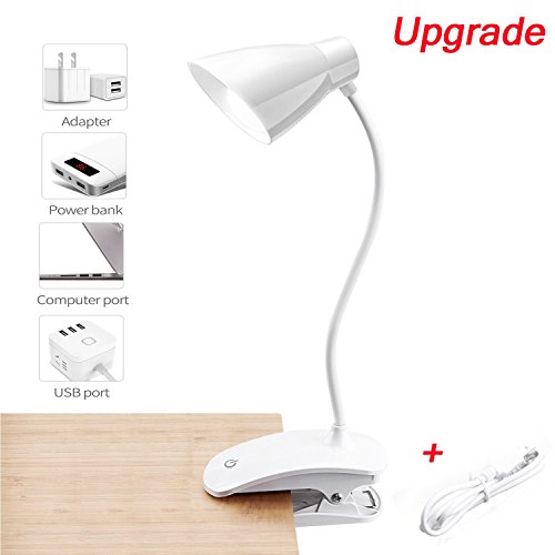 Preisvergleich Produktbild Kitlit LED Klemmleuchte wiederaufladbare mit USB Bettleuchte Leselampe Buchlampe Leseleuchte Nachtischlampe Schreibtischlampe dimmbares Leselicht mit 3 Helligkeitsstufen