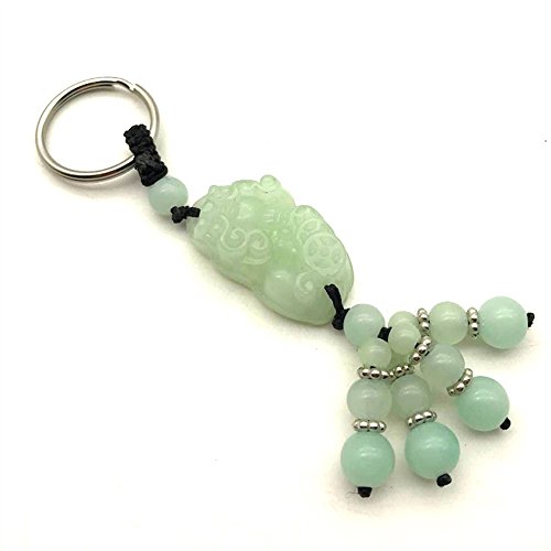 Preisvergleich Produktbild Schlüsselkette Jade Schlüsselanhänger Ring Schlüsselanhänger Tasche Anhänger Stein Ornament Geschenk (weiß)