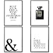 Produktbild VERSCHIEDENE Poster Set ’s » Coco Chanel II « 4 x DIN A4 auch mit Bilderrahmen | Bilder schwarz weiß mit Sprüchen für Wohnzimmer | Kunstdruck, Wandbild, Bild mit Spruch für Schlafzimmer mit Rahmen