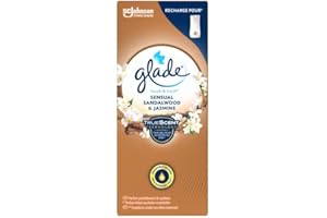 Glade Touch et Fresh Recharge - Fraicheur Instantanée - Elimine Les Odeurs - Infusé Aux Huiles Essentielles - Sensual Sandalwood et Jasmine - 1 Recharge