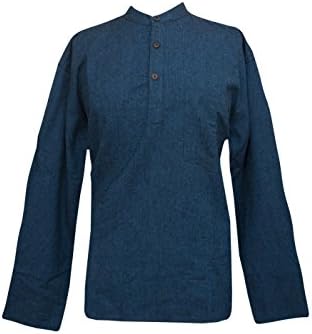 Black Plain Lightweight Grandad Collarless Shirt Kurta Cotton Sizes Small to 5XL (4XL, Teal)