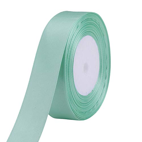 Wedding Decor 40mm X 25m Verde Menta Listón Satinado Doble Cara Rollo - Carrete de Tela Poliéster para Costura,Artes y Manualidades,Lazos,Vestidos,Regalo Envoltura - Decoración Boda,Cumpleaños,Ropa