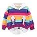 Produktbild Lookhy Mädchen Tops,Kinder Langärmeligen Rock Regenbogen Briefkapuze Kapuze Langarm Langarmshirt Pullover T-Shirt Mädchen