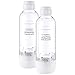 Produktbild Levivo Wassersprudler Flasche, 2er-Set, bruchfeste Kunstoffflasche Sprudler, mit Deckel und Boden in Weiß, Inhalt: ca. 1 l