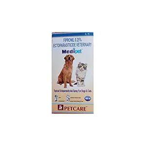 Petcare Fipronil 0.25 Medipet Tick and Flea Spray for Dogs and Cats (100 ml)