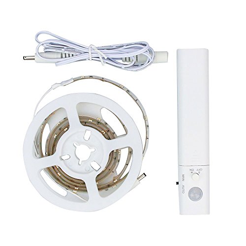 LED Streifen Beleuchtung, WERTIOO Bewegungssensor Flexible LED Streifen Beleuchtung 3.28ft für Kinderbett Wandschrank 1m LED Strip, 4000K Warmweiss, - 6