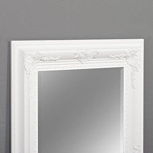 BAROCK WANDSPIEGEL Eve 120x80cm SPIEGEL PUR WEISS POMPÖS HOLZRAHMEN FACETTE - 5