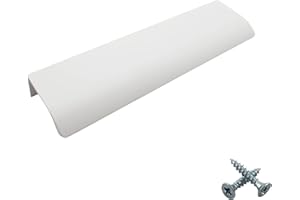 M4TEC Poignée de traction invisible profil porte meuble tiroir Quincaillerie de placard armoire de cuisine chambre garderobe dissimulé caché Blanc. Série VD3: Entraxe 96 mm