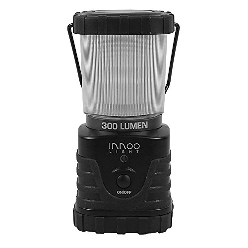 InnooLight LED Camping Laterne 300lm tragbar, 3 Helligkeitsstufe, Batteriebetrieben, IP65, stoßfest, rutschfest, Wasserdicht Campinglampe Campingleuchte für Wandern, Notfall, Hurrikane, Ausfälle