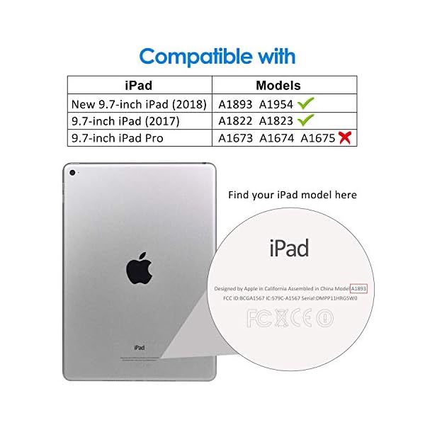 JETech Case for iPad (9.7-Inch, 2018/2017 Model, 6th/5th Generation), Smart Cover Auto Wake/Sleep - Image 3