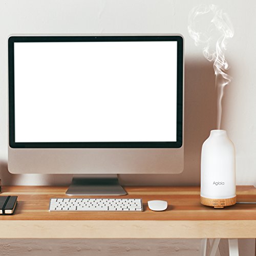 Aroma Diffuser Glas, Aiho Aglaia Aroma Diffusor Aromatherapie 100ml leise 35dB Ätherische Öl Ultraschall Luftbefeuchter Humidifier Duftzerstäuber, 7 LED Farbwechsel Licht, 2 Nebel Modus Verstellung, Wasserlos Auto off, für Spa Yoga Büro Schlafzimmer Konferenzraum (AD-G1) - 4