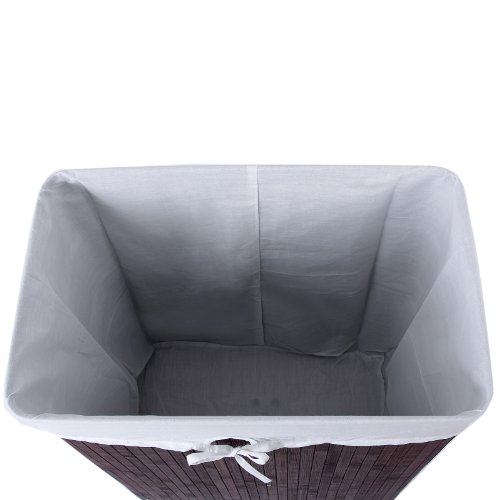 Songmics faltbar Bambus Wäschekorb 100 L (62,5 x 52 x 32 cm) Wäschebox mit Wäschesack zum Herausnehmen braun LCB63Z - 5