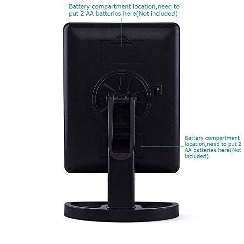 Beleuchteter LED Kosmetikspiegel von foamsky, LED Make-up und Spiegel mit 22light Leuchtmittel + Entnahme 10 x Vergrößerung Spiegel groß LED beleuchtet Kosmetikspiegel für Tischplatte, Badezimmer, Schlafzimmer, Reisen, Rasieren, Dressing - 4