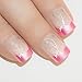 Bling Art False Nails French Fake Pink Butterfly Squoval 24 Acrylic Medium Tips