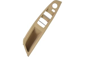 HACREYATU 1PC RHD-Driver Side Door Handle for BMW 5 Series F10 F11,Window Switch Armrest Panel,Driver Seat Button Switch Frame Storage Box for BMW 520 523 525 528 530 535 2010-2016 (Beige)