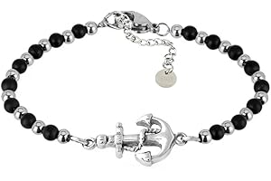 SAGA GIOIELLI SAGA BIŻUTERIA MĘŻCZYZNA KULKI STALOWE ONKS, Stal nierdzewna Stal stopowa Kamień