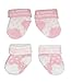 Baby Girls Cute Socks 2 Pairs - Pink & White 'I Love Mummy' (Newborn - UK 0-0)