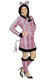 Leoparden Kostüm Pink für Damen Gr. 44 46