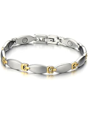 Zeitlosen Magnetische Edelstahl-Armband für Damen mit Starken Magnete Gold Silber Zwei Töne