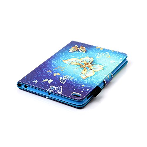 iPad Mini 1/2/3 Hülle, Deenor Bunte Malerei and Stylish Wallet Hülle PU Leather Abdeckung Stand Flip Schutzhülle Hülle für Apple iPad Mini 1/2/3 Generation.[Golden butterfly] - 5