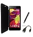 SDO™ Classy Genuine Style Durable Flip Flap Case Cover for Lava P7 - Black + Micro USB OTG Cable + Pen Style Stylus Combo Set RS.195.00