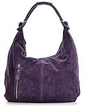 tasche lila leder Absolut trendige Hobo-Bag, Schultertasche, DINA4 geeignet