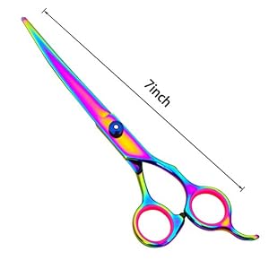 YINGMAN 3 PCS Professional Pets Hair Grooming Scissors Kits-Thinning, Straight,Curved Shears with Grooming Comb-Sharp… - Image 4