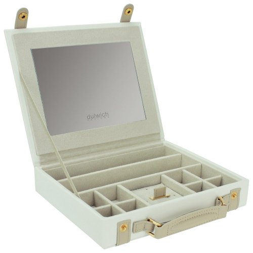 Dulwich Designs Luxus Leder Schmuckkästchen 71022, cremefarben, zweifarbig - 4