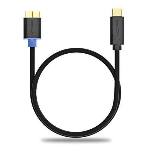 deleyCON 1m USB Kabel / Stecker Typ 3.1 / C auf micro USB / USB 3.0 Speed 5 Gbit/s / Ladekabel Datenkabel / für z.B. Smartphone / Tablet / Notebook / Ladegerät – Schwarz - 4