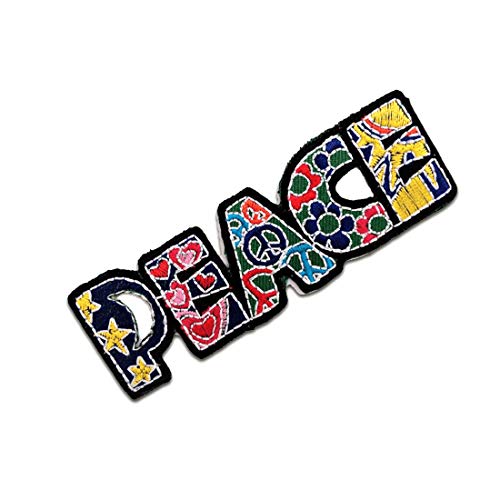 Parches - Peace Paz - colorido - 10x3cm - termoadhesivos bordados aplique para ropa